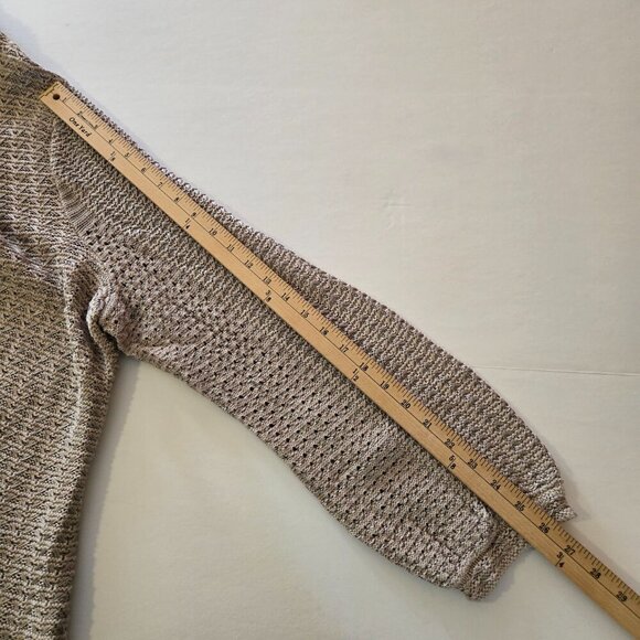 INC Tan Beige Open Front Sheen Thread Long Sleeve Knit Cardigan Plus Sz 3X - Picture 9 of 12